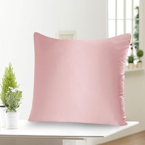 townssilk Beidseitig 100% 19mm Pure Maulbeerseide Kissenbezug für Haar und Haut Gesundheit, 1 Stück 80x80cm Größe Kissenbezug mit verstecktem Reißverschluss 600 Fadenzahl Dusty pink