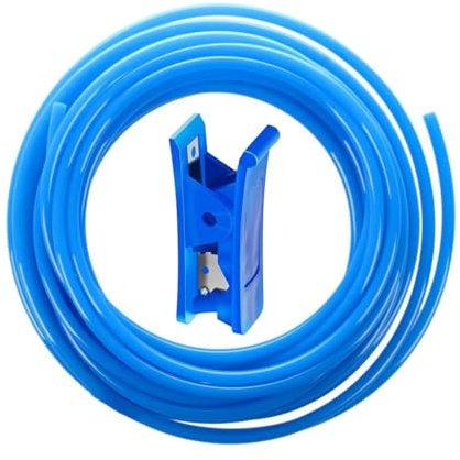 12 metros 39.3ft Pneumatic Manguera Aire Poliuretano, Blue Aire de PU Tubo Manguera, 12 mm(Diámetro Exterior) x 8 mm(Diámetro Interior),1 x Kit de Corte