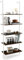 HOMASIS Leiterregal mit 5 Ebenen, Wandregal mit Metallrahmen, Wandmontage Bücherregal Standregal Lagerregal Büroregal, Aufbewahungsregal für Wohnzimmer Zuhause Büro, 61 x 30 x 183 cm (Weiß+Braun)