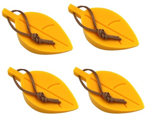 Door Stopper, Shunshi 4 Pack Heavy Duty Cute Leaf Style Rubber Door Stop Finger Protector, Anti-Skid and Durable Door Wedge, Flexible and Effective to Keep Door Open,for Home and Office. (Yellow)