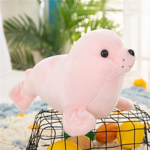 Trayosin Kuscheltier Robbe, Plüsch Robbe Kissen, niedlich Ozeane Plüschtier Puppe Spielzeug Seehund Kissen Kuscheltier für Mädchen Jungen als Weihnachtsgeburtstag und Geschenke (Rosa,23cm)