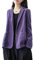 HanzhuoLG Veste à Col De Costume En Velours Côtelé Rétro Pour Femmes Street Manteau Décontracté Élégant Et Artistique à Deux Boutons à Poche violet XXL