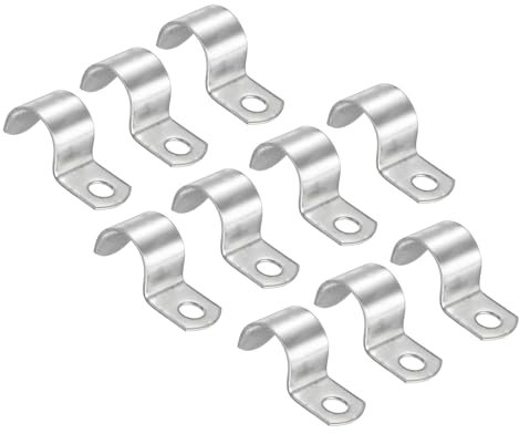 PATIKIL 10 Stück U-Rohrschellen Set, Rohrschelle 20mm, Schlauchschellen, Edelstahl Einzelloch U-Form Kabelschellen, Starrer Rohr Riemen Klemme, Rohrhalterung für Rohr Befestigung
