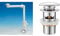 lira Bad NT Siphon Waschbecken, Kunststoff, Weiß, unica & Ibergrif M20502, Universal Ablaufgarnitur POP UP- Anti-Blocking, Auslaufsicher