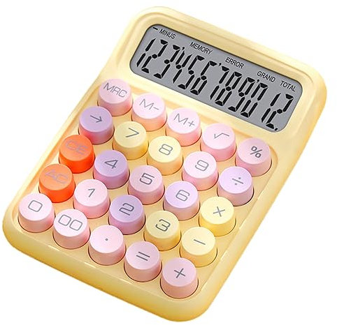 lyrlody Colorful Mechanical Keyboard Calculator with Numeric Keypad, Scientific Functions and ABS Material Colorful Keyboard Mechanical Calculator for Home Office School (YELLOW)