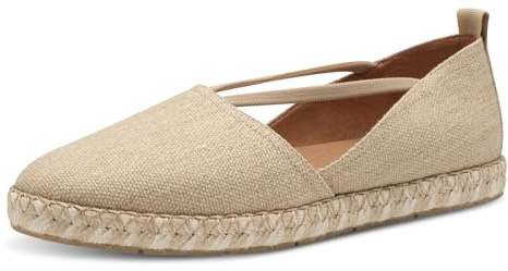 Tamaris Damen Klassische Ballerinas, Frauen Flats,Comfort Lining,TOUCHit-Fußbett,slip-ons,klassisch elegant,ballerinen,BEIGE,37 EU