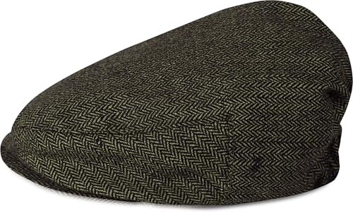 mintgreen Schiebermütze Kinder, Baby Jungen Fischgrät Tweed Schirmmütze Barett Newsboy Cap, Dunkler Salbei, 6-8 Jahre, 56