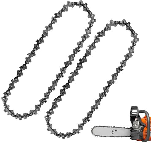 2pcs 8 Inch (20 cm) Pole Saw Chain, 3/8 LP 33 Drive Links Low-Kickback Chain Fits Einhell Bosch Black Decker Ryobi Lux and More
