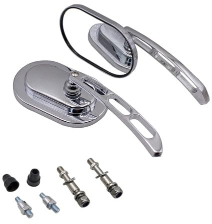 Motorrad Spiegel Für Street Für Glide Für Road Für King Für Fatboy 1 Paar Motorrad Rückspiegel Lenkerspiegel(Chrome)