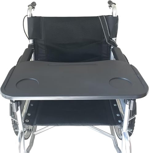 DUBEI Universal Wheelchair Tray Detachable Wheelchair Table Removable Adult Lap Desk Mobility Accessory Attachment Cup Holder Durable Wheelchair Accessories Fits Wheelchair Arms of 16 - 20