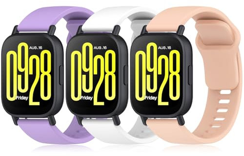 ARMMOOE 3 Pièces Bracelets de Sport Compatibles avec Redmi Watch 5 Active/Redmi Watch 5 Lite Bracelet, Silicone Bracelet pour Redmi Watch 5 Active Bracelets Bracelet de Remplacement