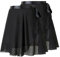 FOSDICK 2 Pcs Wickelrock Tanz Rock Chiffon, Ballettrock Damen Mädchen, Ballett Rock Verstellbare Taille Krawatte, Atmungsaktiv Dancewear(Schwarz)