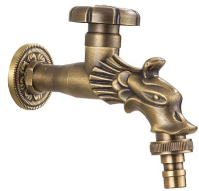 Robinet d'eau froide vintage en laiton à poignée unique pour fontaine de jardin, robinet d'eau extérieure