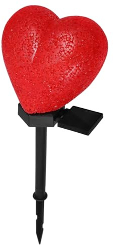 NUOBESTY Solarherz Licht Für Garten Außen Herzen Solarlampen Mit Sonnenenergie Steckerlicht Für Rasenlicht Für Terrasse Gartenlicht Für Valentinstag