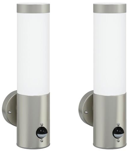 vidaXL Modern Motion Sensor Desk Lamp - Adjustable Brightness, Sleek Silver Finish, Durable Metal/Plastic Design, Ideal for Indoor Settings in Living Rooms and Bedrooms - 8.5x12x29 cm