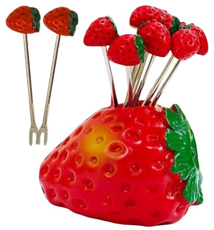 Ungtyb Appetizer Forks, 10 Piece Stainless Steel Reusable Mini Cutlery Set, Cute Salad Dessert Fruit Picks with Handy Storage Stand, Durable Kitchen Gadgets for Parties, Buffet, Home Table Decor