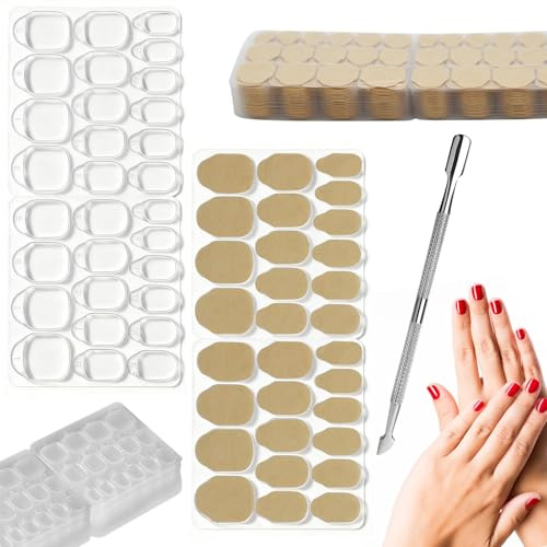 1200 pestañas adhesivas para uñas postizas, con lima, 80 hojas, 15 tamaños, gel gelatinoso transpirable de doble cara | Pegatinas fáciles de aplicar, regalo para amantes de las uñas