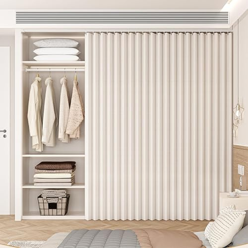 Single tree forest Schrankvorhänge mit Schienen und offene Regalvorhänge eignen Sich für Garderoben, Küchen und Raumteiler.-Beige- W200cmxH200cm