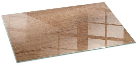Kaminofen Glasplatte 120x60 cm Funkenschutzplatte Gehärtetem Glas Rechteckig Bodenplatte Ofenglas Kaminplatte Kaminglas Funken- und Kratzfest für Kamin - Natürliche Holzmaserung