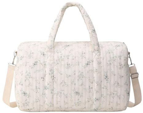 Damen-Reisetasche, gesteppt, Baumwolle, mittelgroß, großes Fassungsvermögen, for den täglichen Gebrauch (Beige S) (Stil 2)