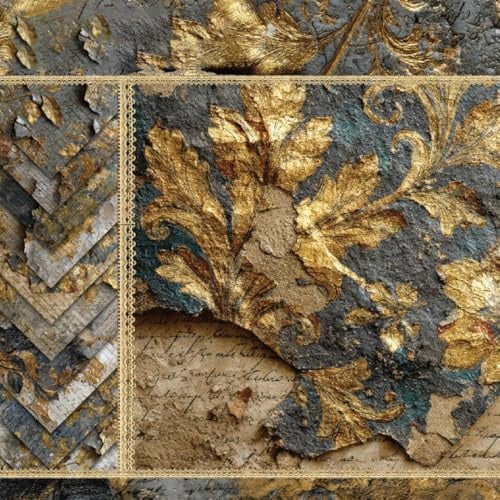 KAHZOR 12 Pezzi fogli di carta per scrapbooking e origami, capitolo retrò decoupage, decoupage kit, carta per decoupage per mobili, 15,2 x 15,2 cm
