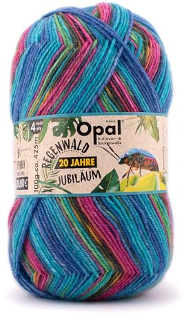 Tutto-Opal Opal Sockengarn - Regenwald XIV - 4fach 9622 Zoey - die Zuckerbäckerin