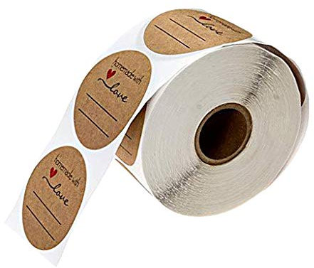 Sharplace Rouleau de 500pcs Etiquettes Adhésives Autocollantes Rondes pour Pots de Confiture et Conserves