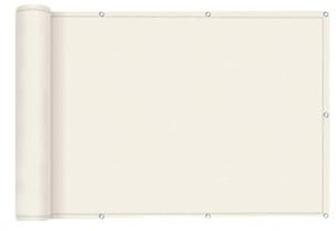 SUNNY GUARD Pantalla Privacidad Balcón 75x400cm Protección de Privacidad,Protección UV,Impermeable,a Prueba de Viento,Adecuado para Balcón Terraza,Crema