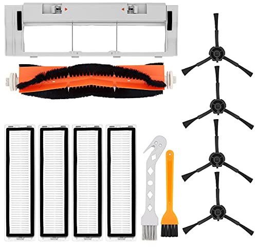 DingGreat Accessoires pour Dreame D9 / Dreame L10 Pro Robot aspirateur -1 Brosse Principale, 4 brosses latérales, 4 filtres HEPA,1 Couverture de Brosse Principale, 1 Outils de nettoyages