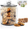 Myiosus Large Glass Jars with Lids 3.9 Litre (3900 ml) - Glass Cookie Jar with Lid Airtight Wide Mouth Biscuit Storage Jar for Cereal, Flour, Pasta, Candy, Oats, Nuts, Send 15pcs Food Storage Bags