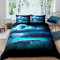 richhome Mond Bettwäsche-Set, Schwimmender Wal Bettwäsche Set 135x200cm, Meerestier Sternenklare Nacht Betten Set für Kinder Jungen Mädchen 2St.Reißverschluss Mikrofaser