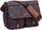 VASCHY Umhängetaschen Herren, Vintage Wasserabweisend Gewachste Leinwand 14 Zoll Laptop Aktentasche Schultertasche Laptop-Taschen mit Gepolstertem Schultergurt