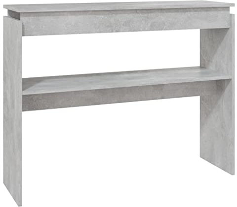 vidaXL Mesa Consola Entrada Acento Pasillo Vestíbulo Recibidor Auxiliar Decoración Hogar Casa Escritorio de Contrachapada Gris Hormigón 102x30x80 cm