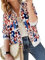 ECOWISH Veste bomber décontractée à fermeture éclair pour femme, col rond, léger, court, coupe-vent avec poche, motif floral/camouflage, X-Large