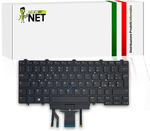 new net - Keyboards - Tastiera Italiana Compatibile con Notebook dell Latitude E5450 E5470 E5490 E7470 E7450 5480 5488 5490 3340 3350 [ Senza Frame - Retroilluminata - Layout ITA ]