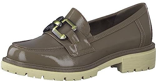 Jana Damen Loafer ohne Absatz Elegant Vegan, Braun (Taupe), 37 EU