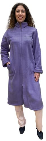 SGARLATA HOME Vestaglia da Donna in Micropile Anti-Pilling con chiusura Zip Art. Sofia (S, Glicine)