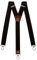 Olata Extra Breite Herren Hosenträger Y-Form mit Braun Leder und Karabinerhaken – 4 cm. Schwarz