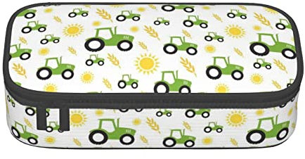 ASEELO Traktor Farming Federmäppchen, großes Fassungsvermögen, für Stifte, große Aufbewahrung, strapazierfähig, 3 Fächer