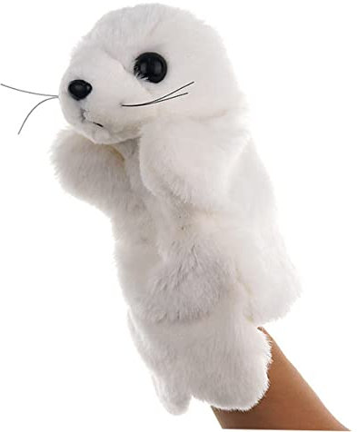 BESTonZON 1Stk Handpuppe spaß The Pleasure geldschrank bescherung lo l Surprise geschen schenken The Present Geschichte Marionetten Geschichte erzählende Marionette Tier Eltern-Kind Weiß