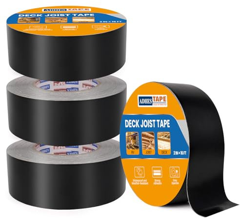 ADHES Weather Resistant & Waterproof Joist Tape - 5cm x 5m, 4 Rolls, Ideal for Wood Decks, Beams, Roof, Outdoor Construction