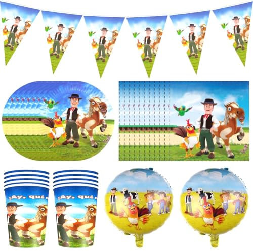 43PCS Granja Animales Vajilla de Fiesta, Suministros de fiesta de cumpleaños en granja, Vajilla de fiesta de granja, Animals Party Vajilla Decoración Cumpleaños(10 Invitados)