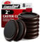 Ezprotekt Non Slip Wood Furniture Caster Cups Φ 50 mm, 8 PCS Furniture Cups, 2” Furniture Pads for Hardwood Floors, Sofas Beds Chairs Coasters with Anti-Slide Round EVA Pads, Dark Brown