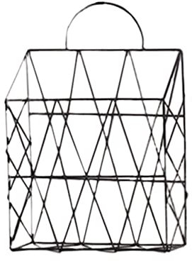 Garneck 1stück Hängender Aufbewahrungskorb Aus Eisen Für Magazine Und Zeitungen Stilvoller Wandprospekthalter Mit Praktischen Haken Für Büro Und Zuhause Schwarz