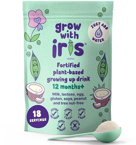 Fortified Dairy-Free Toddler Milk Alternative - Plant-Based Growing Up Drink for Kids 12 months+ Allergen Free, Vegan, with Calcium, Iodine, Vitamins C, D, B12 - Grow with Iris, 540g (18 servings)