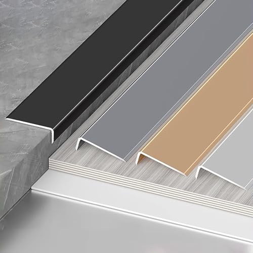 Coayuou Winkelprofil Aus Aluminium Fliesenkanten Treppe Rutschschutz 3 Stück 90cm Fliesen Abschlussleiste Für Kantenabschlüsse Bei Fliesenverlegung Und Möbeln(Weiß,5mm*14mm)