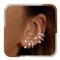 J.Fée Ohrringe Silber 925 Creolen Ohrringe Set Zirkonia Ohrstecker Silber 925 Helix Piercings Ohr Ohrstecker für Mehrere Piercings, 3Paar