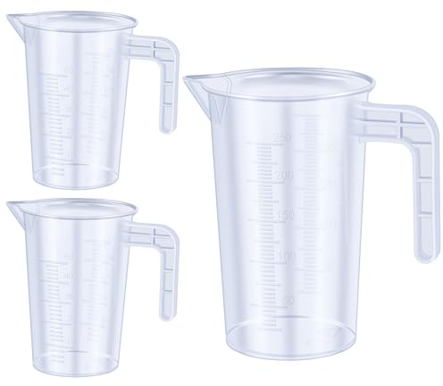 Messbecher, 50 + 50 + 250 ml, Kunststoff, Messbecher, Küche Kunststoff Trockenfutter, Hund, transparent, Dosierer, Flüssigwaschmittel, Küche, Schüssel,
