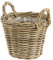 Dehner Rattankorb mit Henkeln, Ø 30 cm, Höhe 23 cm, Rattangeflecht, grau/braun