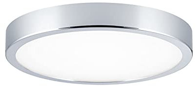 Paulmann 70882 Deckenleuchte LED Panel Aviar Deckenlampe flach Deckenlicht IP44 spritzwassergeschützt 20W Badezimmerlampe Chrom inklusive Leuchtmittel